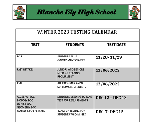  WINTER TESTING